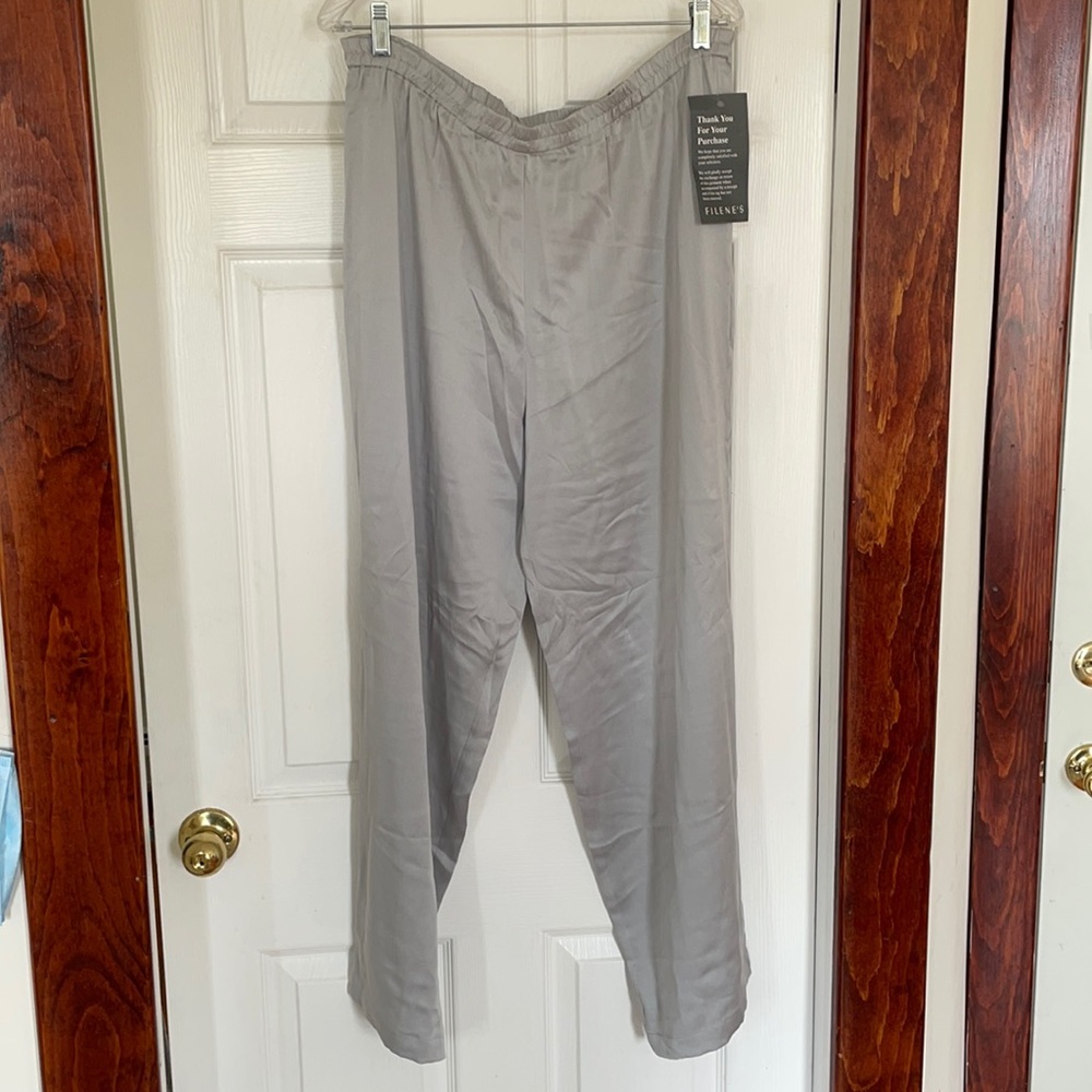100% silk, elastic waist pants